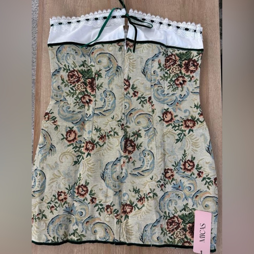 Floral Mini Dress with Lace Trim